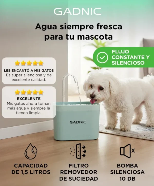 D_NQ_NP_808675-MLA108496400990_032026-F.webp Bebedero Fuente Automática para Perros y Gatos Gadnic