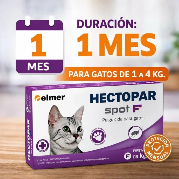 Pipeta Antipulgas para Gatos Hectopar Spot Elmer Hasta 4 Kg
