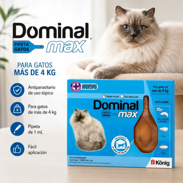 Pipeta Antipulgas para Gatos Dominal Max Konig +4 Kg