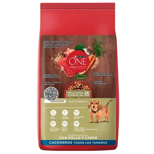 Alimento para Perros Cachorros Purina One Visible Nutrition Pollo y Carne x2Kg