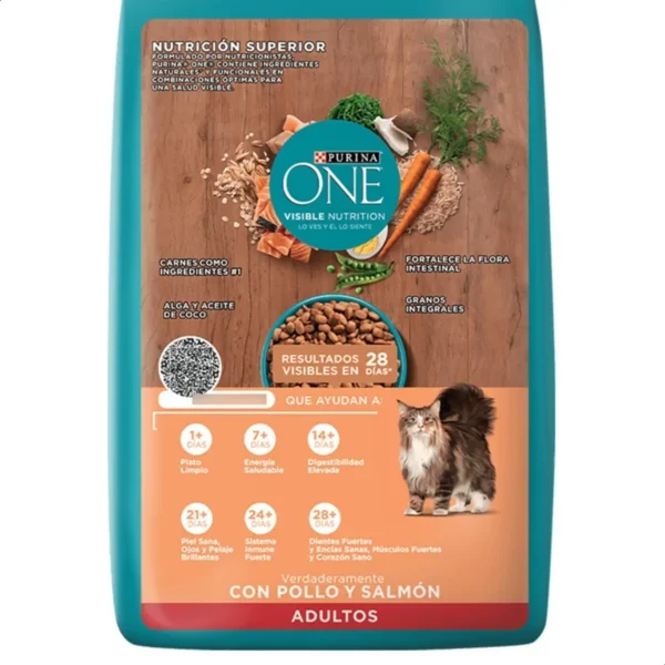 Alimento para Gatos Purina One Pollo y Salmón Adultos x2Kg
