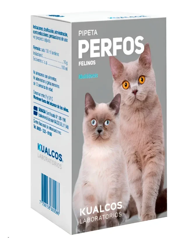Pipeta Multidosis Antipulgas para Gatos Perfos Kualcos 1 a 8 Kg