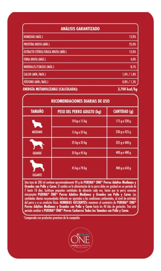 Alimento para Perros Purina One Adulto Super Premium x2Kg