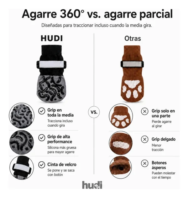 Medias Antideslizantes HUDI para Perros con Artrosis Pack x4 Talle L