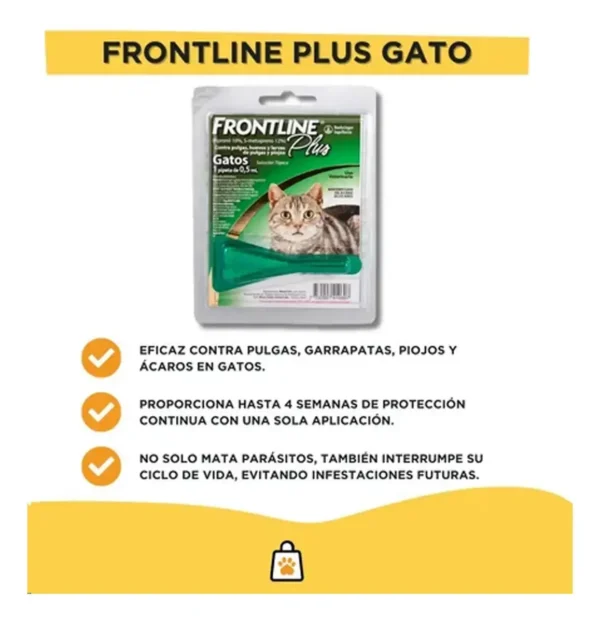 Pipeta Antipulgas y Garrapatas para Gatos Frontline Plus 1 a 8 Kg Combo x4