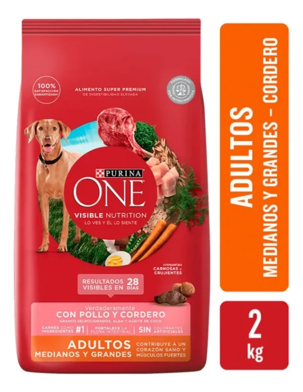 Alimento para Perros Purina One Medianos/Grandes Cordero x3x2Kg