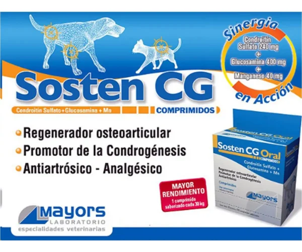 Condroprotector para Perros y Gatos Sosten CG x80 Comprimidos