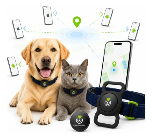 Collar GPS Rastreador para Perros y Gatos Compatible iOS y Android