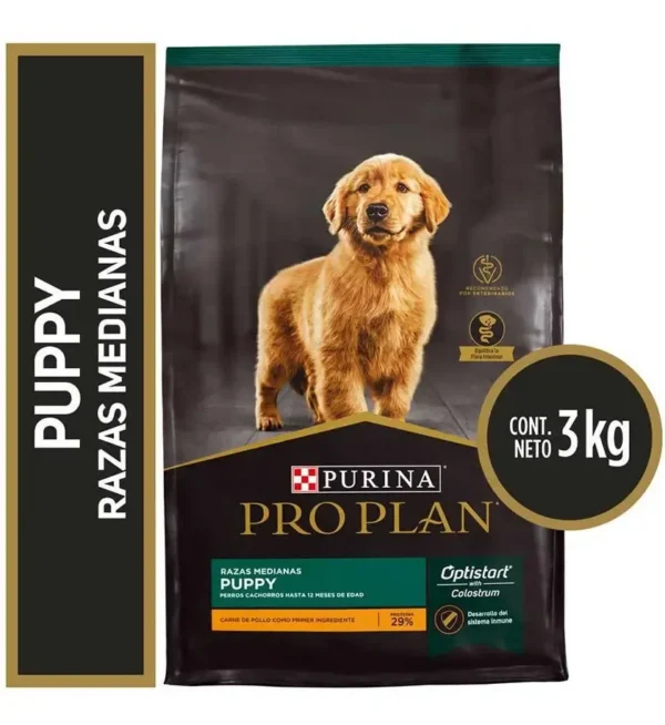 Alimento para Cachorros Pro Plan OptiStart Raza Mediana Sabor Pollo 3kg