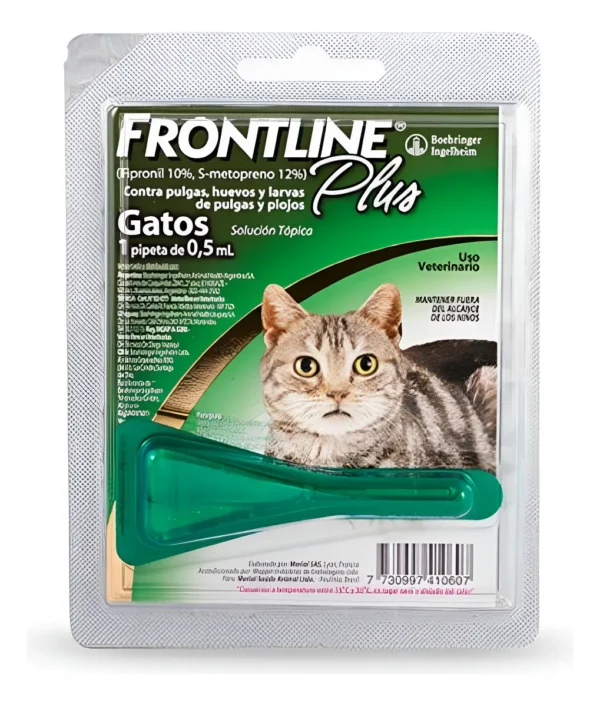 Pipeta Antipulgas y Garrapatas para Gatos Frontline Plus 1 a 10 Kg
