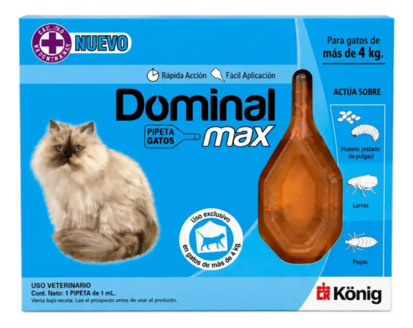Pipeta Antipulgas para Gatos Dominal Max Konig +4 Kg