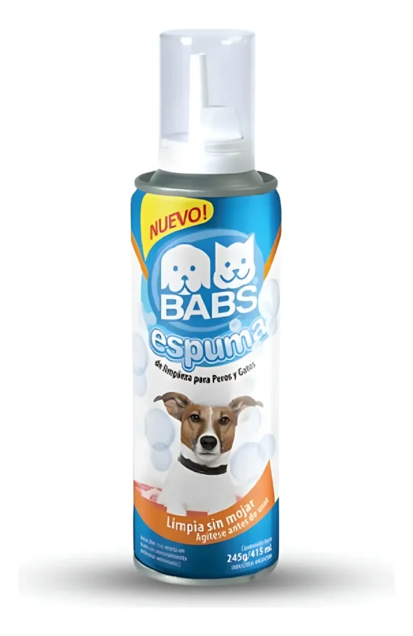 D_NQ_NP_928954-MLA96064481826_102025-F.webp Shampoo en Espuma Seca para Perros y Gatos Babs Spray 210ml
