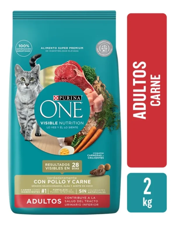 Alimento para Gatos Purina One Esterilizados Carne y Pollo x2Kg