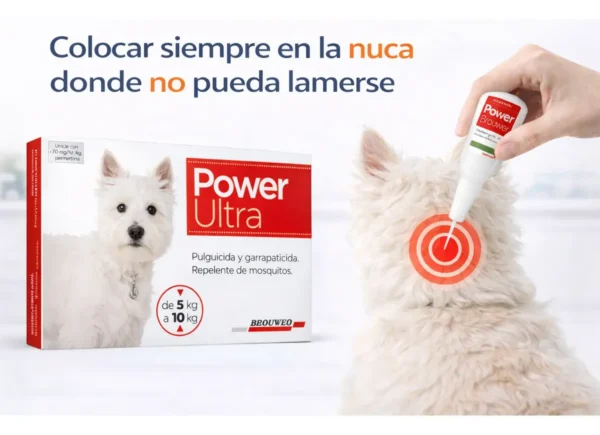 Pipeta Antipulgas para Perros Power Ultra Brouwer 5-10kg
