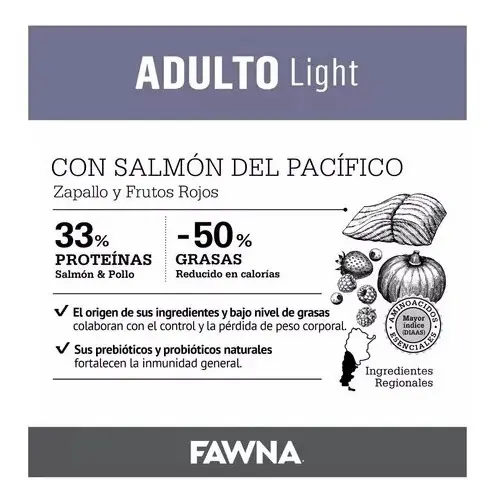 Alimento Fawna Light Perro Adulto Salmón 15kg
