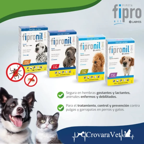 Pipeta Antipulgas para Perros Fipronil hasta 10kg contra Garrapatas y Mosquitos