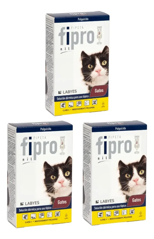 Pipeta Antipulgas para Gatos Fipro Labyes 1 a 8 Kg Combo x3