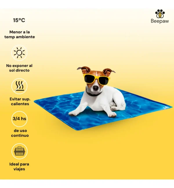 Manta Refrigerante para Perros Beepaw Cool-E Verano Talle Medium Azul Premium