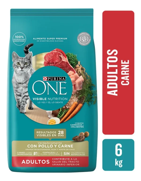 Alimento para Gatos Purina One Adulto Carne x6Kg
