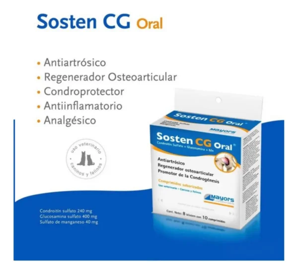 Condroprotector para Perros y Gatos Sosten CG x80 Comprimidos