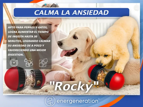 Juguete Dosificador De Alimento Para Perros Ansiosos Energeneration Rocky Color Rojo