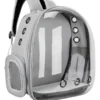 Mochila Transportadora Para Mascotas Cápsula Transparente Waggs Color Gris