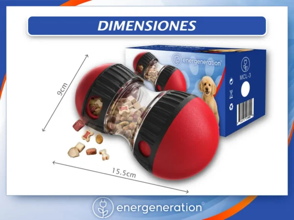 Juguete Dosificador De Alimento Para Perros Ansiosos Energeneration Rocky Color Rojo