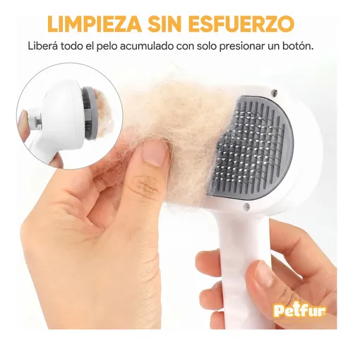 Cepillo A Vapor Profesional para Perros y Gatos Pet Fur Metal Blanco