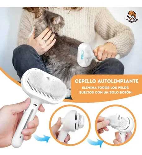 Cepillo A Vapor Autolimpiante para Perros y Gatos Amigalitos Suave