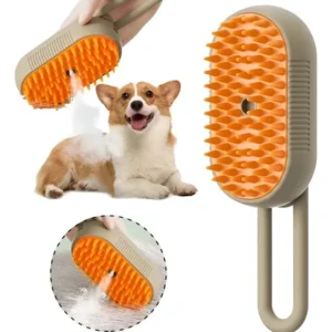 Cepillo Peine A Vapor para Mascotas Masajeador Ocean Gadgets Beige