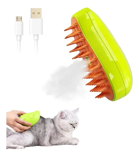Cepillo A Vapor 3 En 1 Tipo Guante para Perros y Gatos Newtek Amarillo