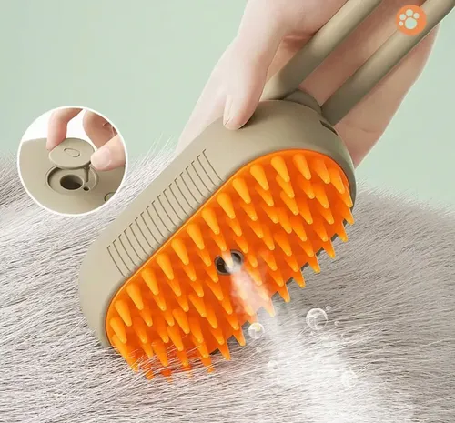 Cepillo Peine A Vapor para Mascotas Masajeador Ocean Gadgets Beige