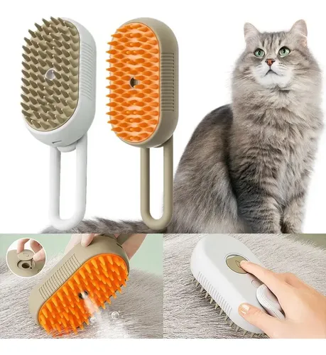 Cepillo Peine A Vapor para Mascotas Masajeador Ocean Gadgets Beige