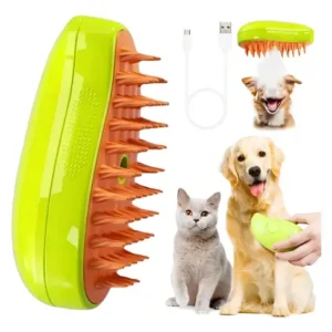 Cepillo Eléctrico A Vapor 3 En 1 para Perros y Gatos Nasterjis Verde