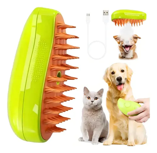 Cepillo Eléctrico A Vapor 3 En 1 para Perros y Gatos Nasterjis Verde
