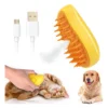 Cepillo A Vapor 3 En 1 Tipo Guante para Perros y Gatos Newtek Amarillo