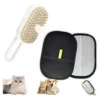 Kit Cepillo A Vapor + Guante para Perros y Gatos VeloPet Blanco y Negro