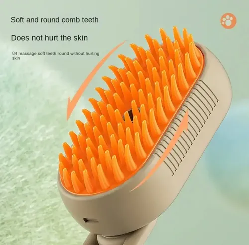 Cepillo Peine A Vapor para Mascotas Masajeador Ocean Gadgets Beige
