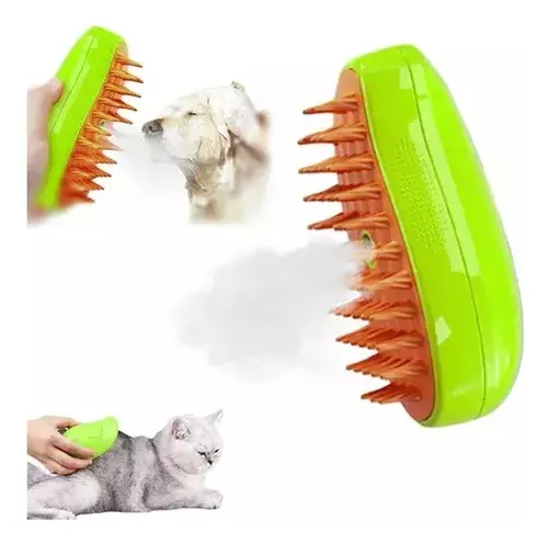 Cepillo Eléctrico A Vapor 3 En 1 para Perros y Gatos Nasterjis Verde