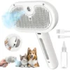 Cepillo Peine A Vapor Recargable para Perros y Gatos Blanco