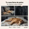 Kit Cepillo A Vapor + Guante para Perros y Gatos VeloPet Blanco y Negro