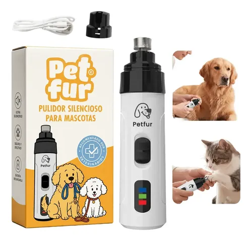 Lima Eléctrica De Uñas Para Mascotas Silenciosa Recargable Usb Pet Fur