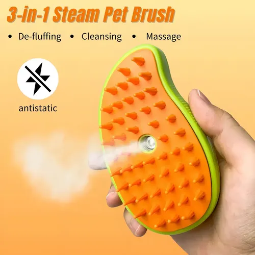 Cepillo Eléctrico A Vapor 3 En 1 para Perros y Gatos Nasterjis Verde