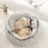 Cama Cueva para Gatos y Perros de Felpa Plush 45x45 cm