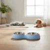 Comedero Doble para Perros y Gatos Plato para Mascotas