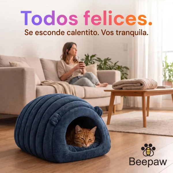 Cama Cucha Oruga Cerrada para Perros y Gatos Lavable