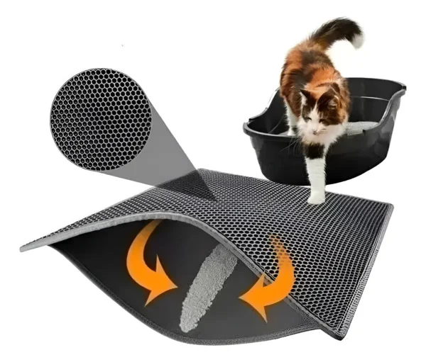 Alfombra Atrapa Arena para Salida de Arenero de Gatos 75x55 cm