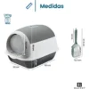 Arenero Litera Cerrada para Gatos Antiolor Gris