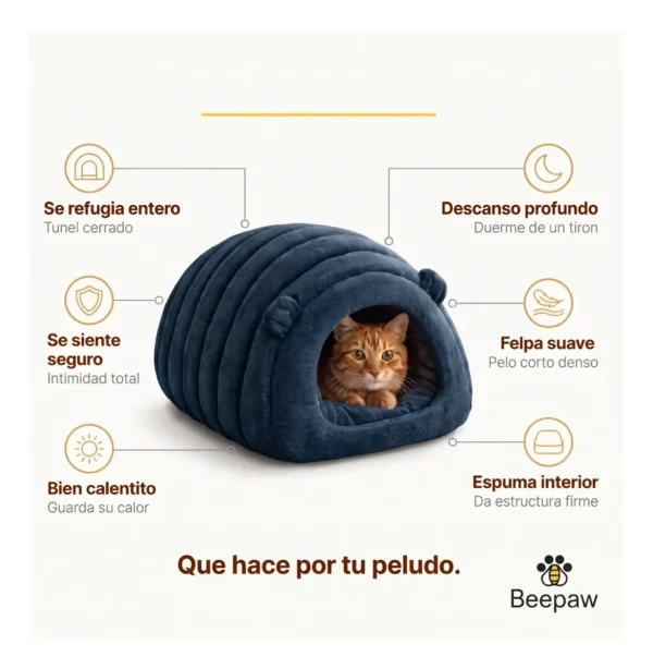 Cama Cucha Oruga Cerrada para Perros y Gatos Lavable