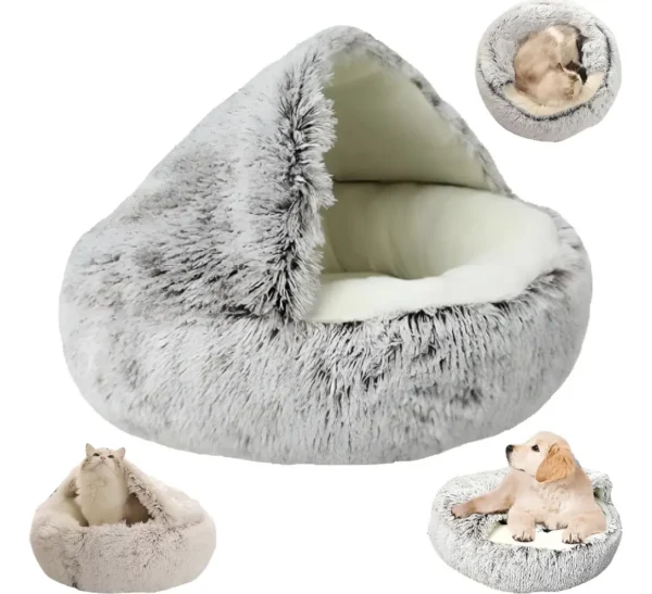 Cama Cueva para Gatos y Perros de Felpa Plush 45x45 cm